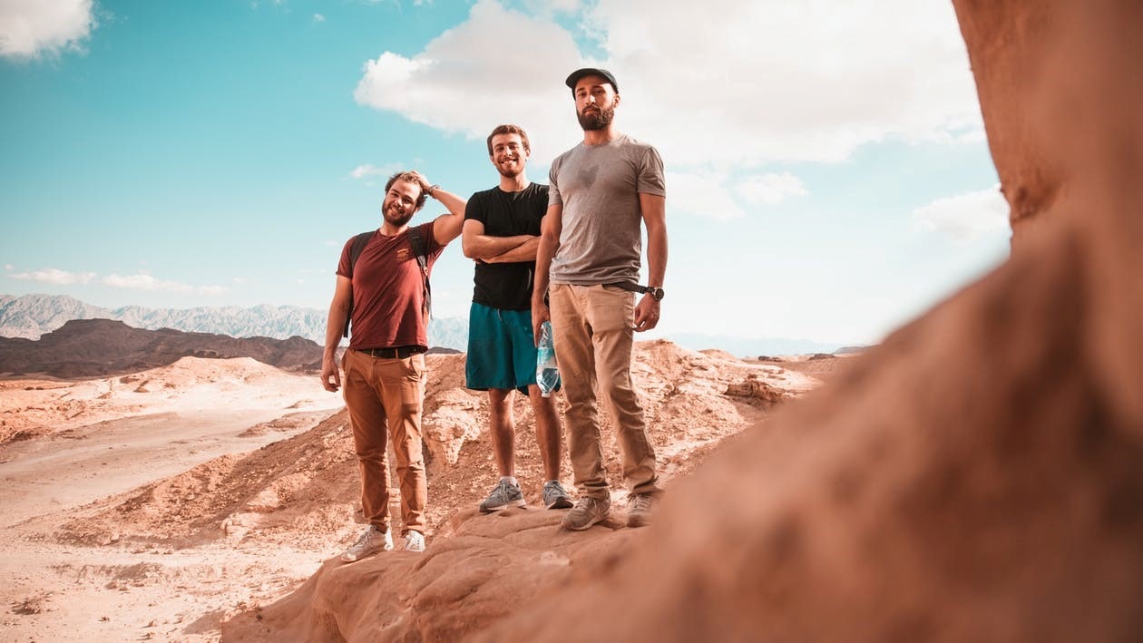 Three men in Eilat