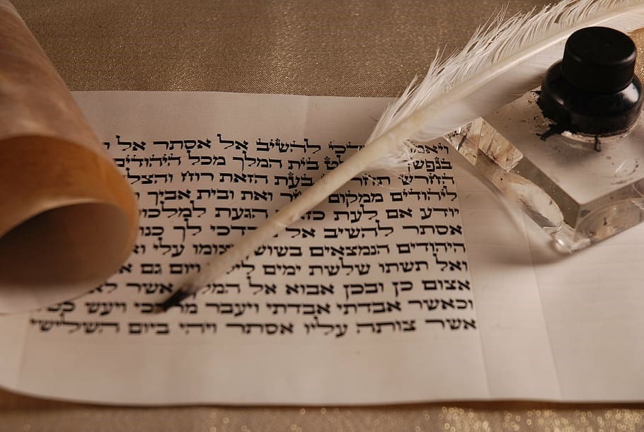 Hebrew calligraphy on paper
