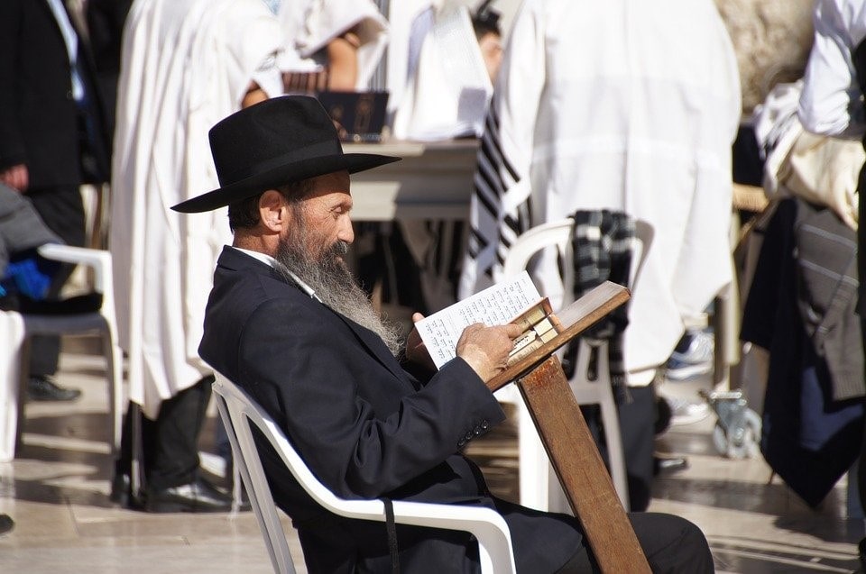 Orthodox Jewish Man Reading Book